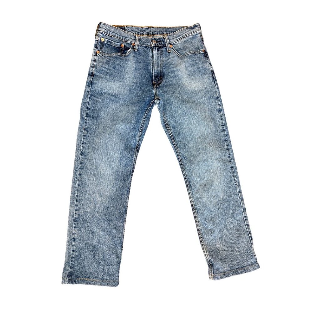 LEVI'S 514 MENS 32X30 LIGHT BLUE DENIM STRETCH CASUAL WORK JEANS